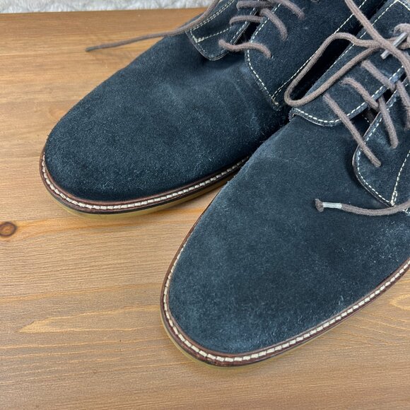 Banana Republic Mens Owen Oxfords Leather Lace Shoes NavyBlue Suede 10.5M Preppy - Picture 14 of 14